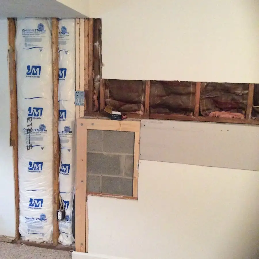 Wall insulation replacement during Contents Cleaning & Restoration in Chesterfield